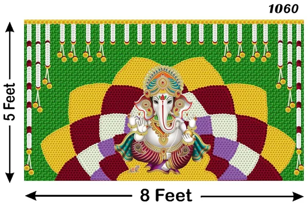 Multicolour_Polyester_Weaved_Coconut_Leaf_Colourful_Garlands_Ganeshji_Backdrop_Cloth_For_Festival_/_Pooja_|_5*8