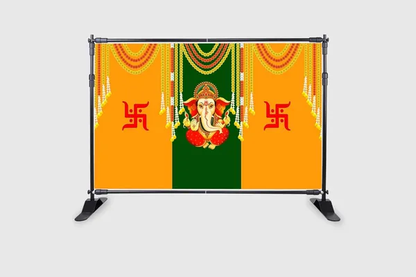 Red_&_Yellow_Green_Polyester_Swastik_Ganesh_Backdrop_Cloth_For_Festival_/_Pooja_|_5*8