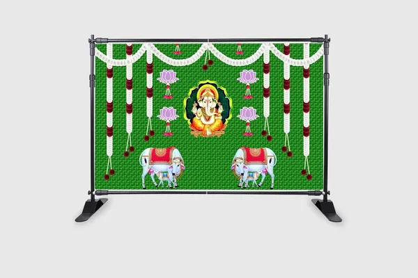 Multicolour_Polyester_Weaved_Coconut_Leaf_Hanging_Flower_Lotus_Backdrop_Cloth_For_Festival_/_Pooja_|_5*8