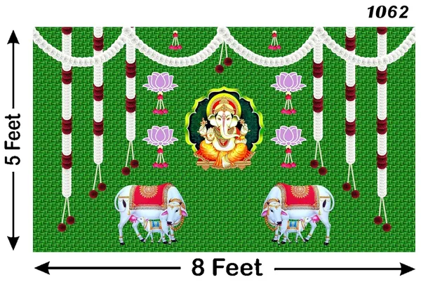 Multicolour_Polyester_Weaved_Coconut_Leaf_Hanging_Flower_Lotus_Backdrop_Cloth_For_Festival_/_Pooja_|_5*8