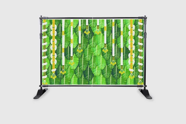 White_Polyester_Marigold_Hanging_Flower_Banana_Leaf_Backdrop_Cloth_For_Festival_/_Pooja_|_5*8
