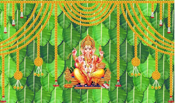 Multicolour_Polyester_Banana_Leaf_Pichwai_Marigold_Flower_Toran_Backdrop_Cloth_For_Festival_/_Pooja_|_5*8