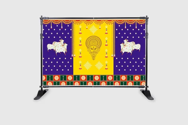 Multicolour_Polyester_Two_Cow_Durga_Mata_Face_Backdrop_Cloth_For_Festival_/_Pooja_|_5*8