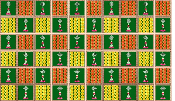 Green_Polyester_Mate_Hanging_Flower_Backdrop_Cloth_For_Festival_/_Pooja_|_5*8