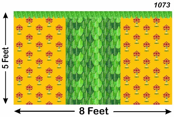 Multicolour_Polyester_Banana_Leaf_Lotus_Flower_Backdrop_Cloth_For_Festival_/_Pooja_|_5*8