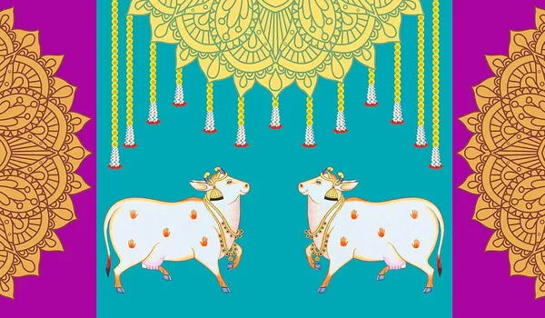 Blue_&_Purple_Polyester_Two_Cow_Rangoli_Hanging_Backdrop_Cloth_For_Festival_/_Pooja_|_5*8