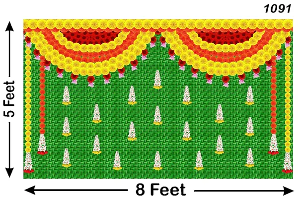 Multicolour_Polyester_Weaved_Coconut_Leaf_Marigold_Flower_Backdrop_Cloth_For_Festival_/_Pooja_|_5*8
