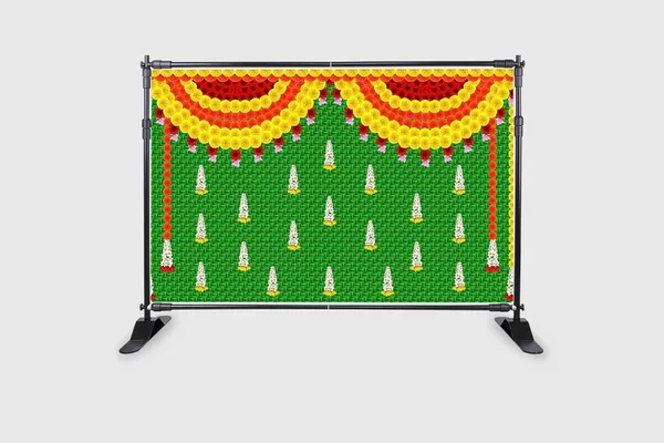 Multicolour_Polyester_Weaved_Coconut_Leaf_Marigold_Flower_Backdrop_Cloth_For_Festival_/_Pooja_|_5*8