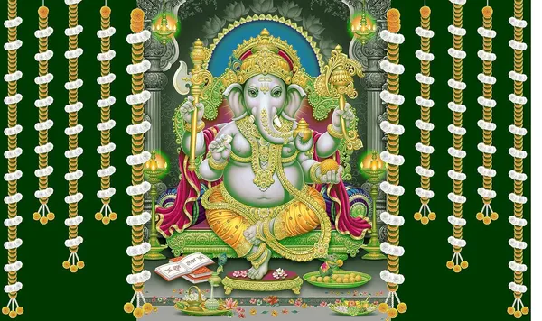 Multicolour_Polyester_Backdrop_Hanging_Flower_Ganeshji_All_Warming_Cloth_For_Festival_/_Pooja_|_5*8