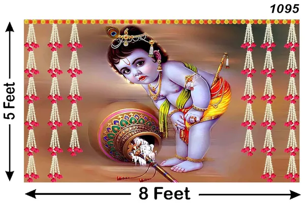 Multicolour_Polyester_Shree_Bal_Krishnaji_Backdrop_Cloth_For_Festival_/_Pooja_|_5*8