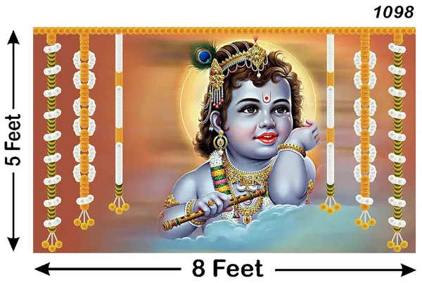 Multicolour_Polyester_God_Shree_Bal_Krishna_Backdrop_Cloth_For_Festival_/_Pooja_|_5*8