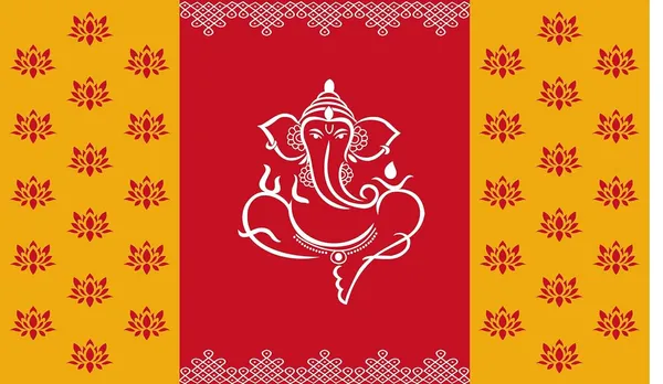Red_Polyester_Lotus_Flower_Ganesh_Backdrop_Cloth_For_Festival_/_Pooja_|_5*8
