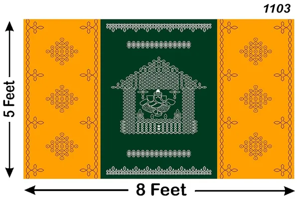 Multicolour_Polyester_Kolam_Muggu_Ganesh_Backdrop_Cloth_For_Festival_/_Pooja_|_5*8