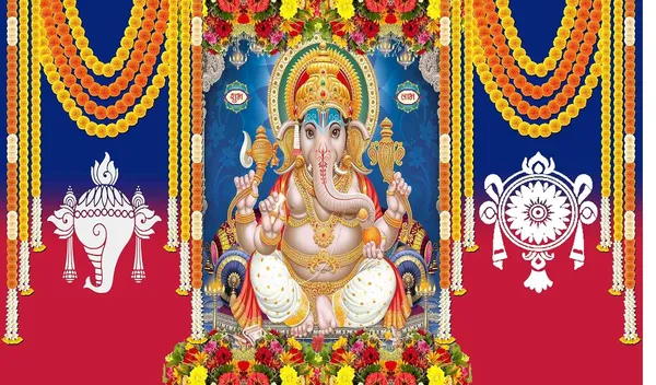 Multicolour_Polyester_Thirunaamam_Shanku_Chakra_Namam_Lord_Ganeshji_Backdrop_Cloth_For_Festival_/_Pooja_|_5*8