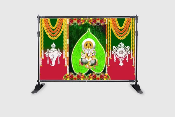 Multicolour_Polyester_Thirunaamam_Shanku_Chakra_Namam_Ganeshji_Events_Backdrop_Cloth_For_Festival_/_Pooja_|_5*8
