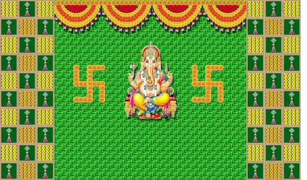 Multicolour_Polyester_Hanging_Flower_Weaved_Coconut_Leaf_Kobbariaaku_Backdrop_Cloth_For_Festival_/_Pooja_|_5*8