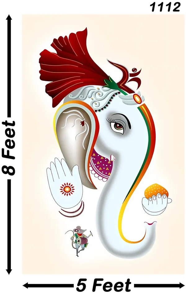 Multicolour_Polyester_Ganeshji_Backdrop_Cloth_For_Festival_/_Pooja_|_8*5