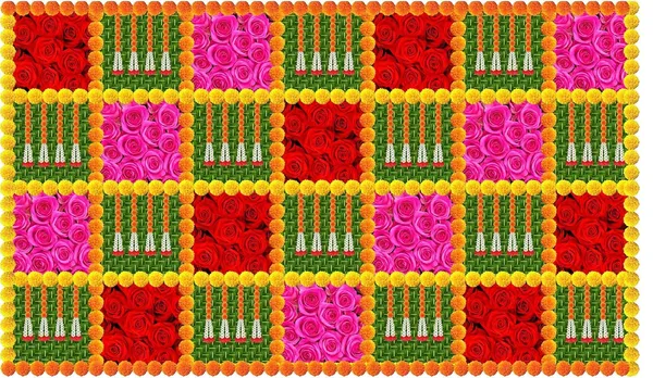 Multicolour_Polyester_Weaved_Coconut_Leaf_Marigold_Rose_Flower_Backdrop_Cloth_For_Festival_/_Pooja_|_5*8