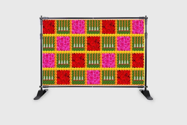 Multicolour_Polyester_Weaved_Coconut_Leaf_Marigold_Rose_Flower_Backdrop_Cloth_For_Festival_/_Pooja_|_5*8