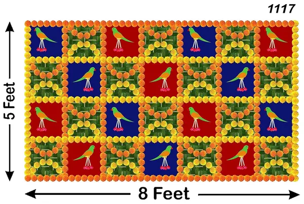 Multicolour_Polyester_Marigold_Flower_Weaved_Coconut_Leaf_Parrot_Backdrop_Cloth_For_Festival_/_Pooja_|_5*8