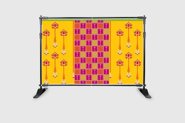 Multicolour_Polyester_Hanging_Flower_Lotus_All_Events_Backdrop_Cloth_For_Festival_/_Pooja_|_5*8