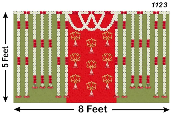 Red_&_White_Polyester_Hanging_Flower_Lotus_Backdrop_Cloth_For_Festival_/_Pooja_|_5*8