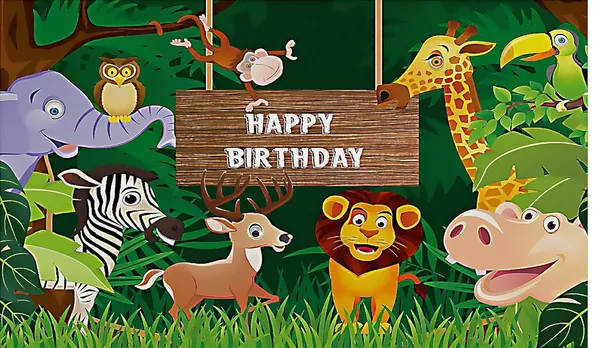 Multicolour_Polyester_Jungle_Safari_Animal_Themed_Happy_Birthday_Backdrop_Cloth_For_Festival_/_Pooja_|_5*8