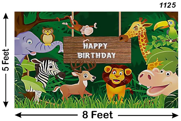 Multicolour_Polyester_Jungle_Safari_Animal_Themed_Happy_Birthday_Backdrop_Cloth_For_Festival_/_Pooja_|_5*8