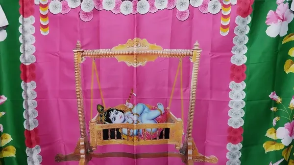 Multicolour_Polyester_Little_Krishna_Cradle_Backdrop_Especially_Cloth_For_Festival_/_Pooja_|_5*8