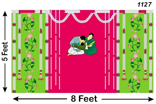 Green_&_Pink_Polyester_Flower_Backdrop_Baby_Shower_Cloth_For_Festival_/_Pooja_|_5*8