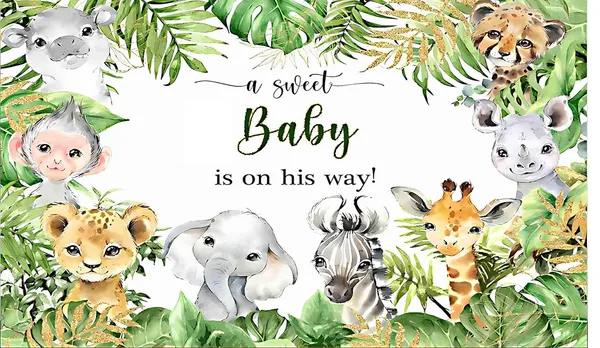 Multicolour_Polyester_Jungle_Safari_Animals_Theme_Newborn_Baby_Backdrop_Cloth_For_Festival_/_Pooja_|_5*8