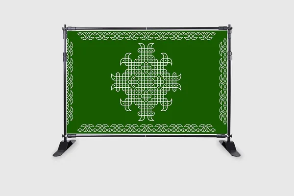 Green_&_White_Polyester_Colour_Dot_Kollam_Rangoli_Backdrop_Cloth_For_Festival_/_Pooja_|_5*8