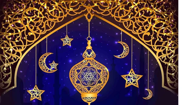 Multicolour_Polyester_Muslim_Ramadan_Kareem_Mosque_Silhouette_Moon_Backdrop_Cloth_For_Festival_/_Pooja_|_5*8