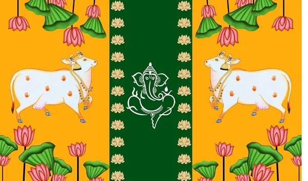 Multicolour_Polyester_Ganeshji_Two_Cows_Backdrop_Cloth_For_Festival_/_Pooja_|_5*8