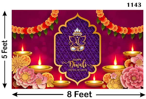 Multicolour_Polyester_Happy_Diwali_Lights_Ganeshji_Backdrop_5Feet_Cloth_For_Festival_/_Pooja_|_5*8
