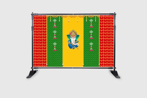 Multicolour_Polyester_Weaved_Coconut_Leaf_Ganeshji_Backdrop_Cloth_For_Festival_/_Pooja_|_5*8