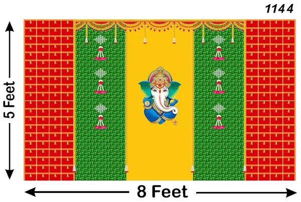Multicolour_Polyester_Weaved_Coconut_Leaf_Ganeshji_Backdrop_Cloth_For_Festival_/_Pooja_|_5*8