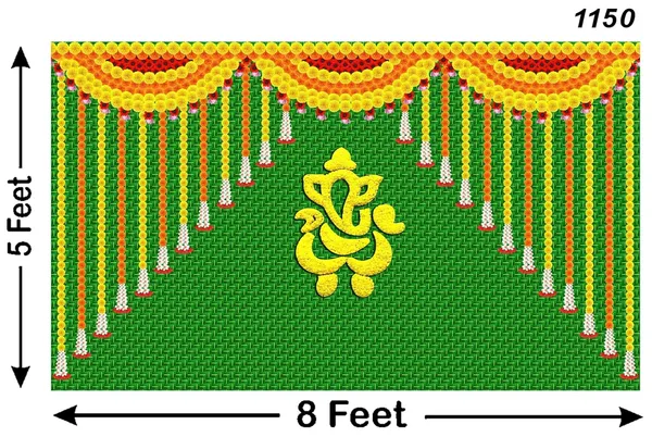 Multicolour_Polyester_Weaved_Coconut_Leaf_Ganeshji_Backdrop_Cloth_For_Festival_/_Pooja_|_5*8
