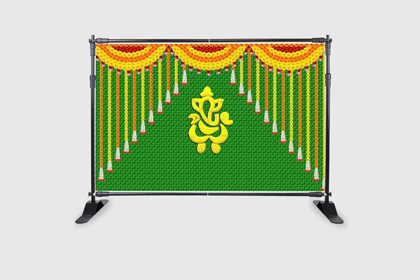 Multicolour_Polyester_Weaved_Coconut_Leaf_Ganeshji_Backdrop_Cloth_For_Festival_/_Pooja_|_5*8