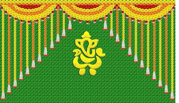 Multicolour_Polyester_Weaved_Coconut_Leaf_Ganeshji_Backdrop_Cloth_For_Festival_/_Pooja_|_5*8
