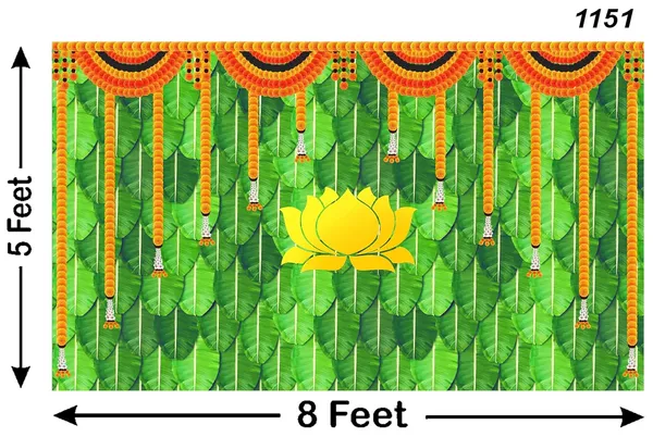 Yellow_Polyester_Marigold_Flower_Banana_Leaf_Lotus_Backdrop_Cloth_For_Festival_/_Pooja_|_5*8