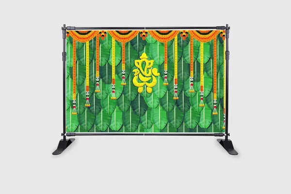 Multicolour_Polyester_Marigold_Flower_Banana_Leaf_Ganeshji_Backdrop_Cloth_For_Festival_/_Pooja_|_5*8