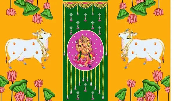 Multicolour_Polyester_Two_Cows_Ganeshji_Backdrop_Cloth_For_Festival_/_Pooja_|_5*8