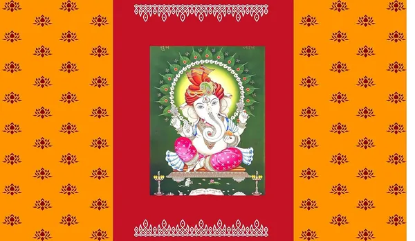 Multicolour_Polyester_Lotus_Flower_Ganeshji_Backdrop_Cloth_For_Festival_/_Pooja_|_5*8