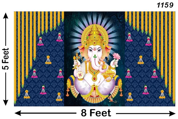 Multicolour_Polyester_Marigold_Flower_Hanging_Ganeshji_Backdrop_Cloth_For_Festival_/_Pooja_|_5*8