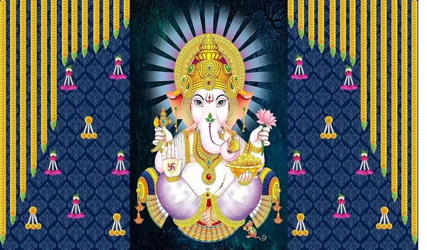 Multicolour_Polyester_Marigold_Flower_Hanging_Ganeshji_Backdrop_Cloth_For_Festival_/_Pooja_|_5*8