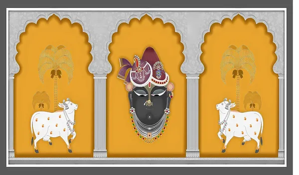 Multicolour_Polyester_God_Shreenathji_Cows_Backdrop_Pichwai_Cloth_For_Festival_/_Pooja_|_5*8
