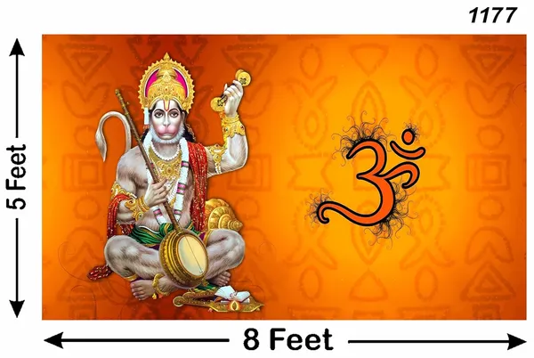 Multicolour_Polyester_Lord_Hanumanji_Backdrop_Cloth_For_Festival_/_Pooja_|_5*8