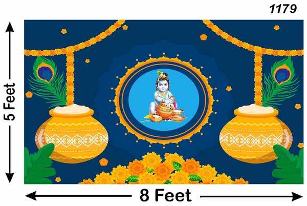 Multicolour_Polyester_Bal_Krishna_Matuki_Backdrop_Especially_Cloth_For_Festival_/_Pooja_|_5*8