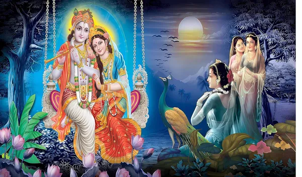 Multicolour_Polyester_Radha_Krishna_Jhula_Backdrop_Cloth_For_Festival_/_Pooja_|_5*8